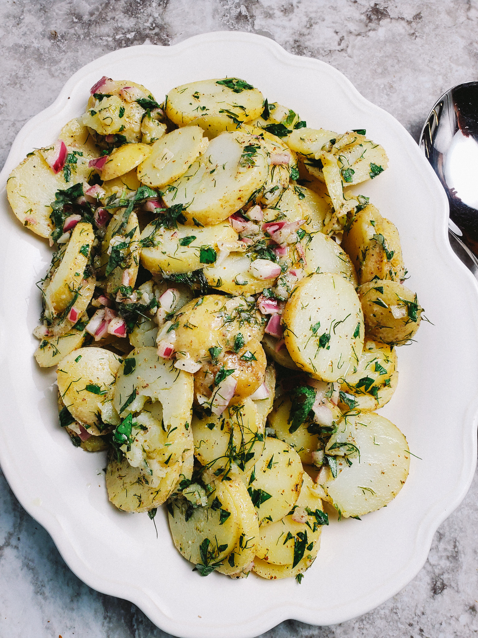 Slice of Southern: Light and Healthy Mediterranean Style Potato Salad
