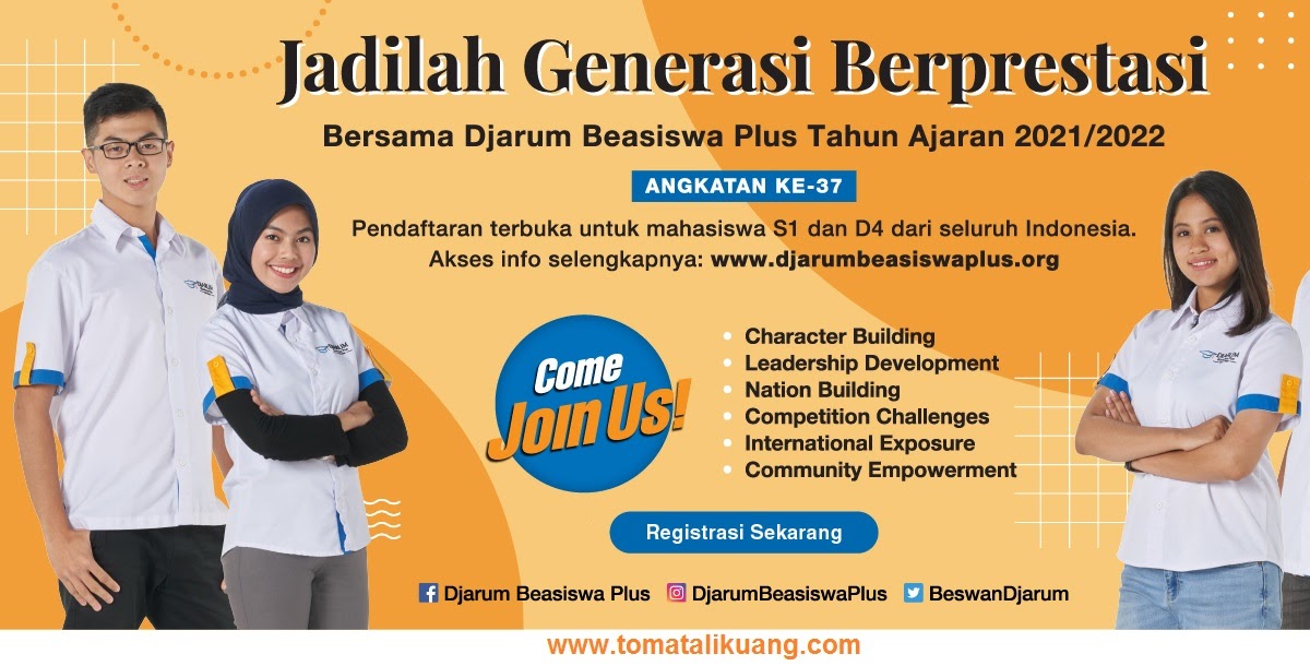 Pendaftaran Djarum Beasiswa Plus D4 S1 Tahun 2021 Jadwal Syarat Cara Daftar Tomatalikuang Com Berita Pendidikan Terbaru