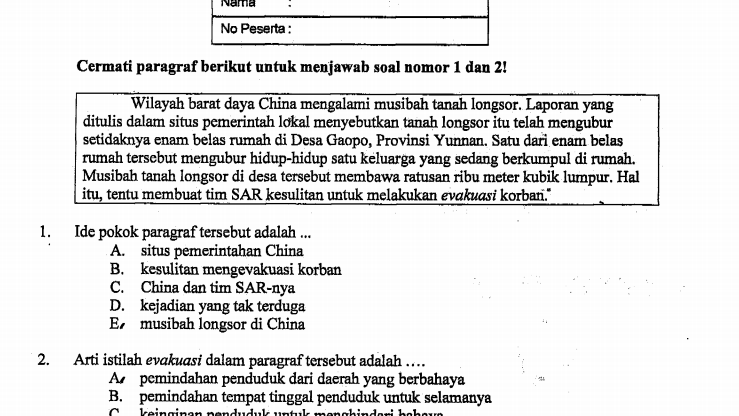 Contoh Soal Un Bahasa Indonesia Sma 2015 Contoh Soal Terbaru