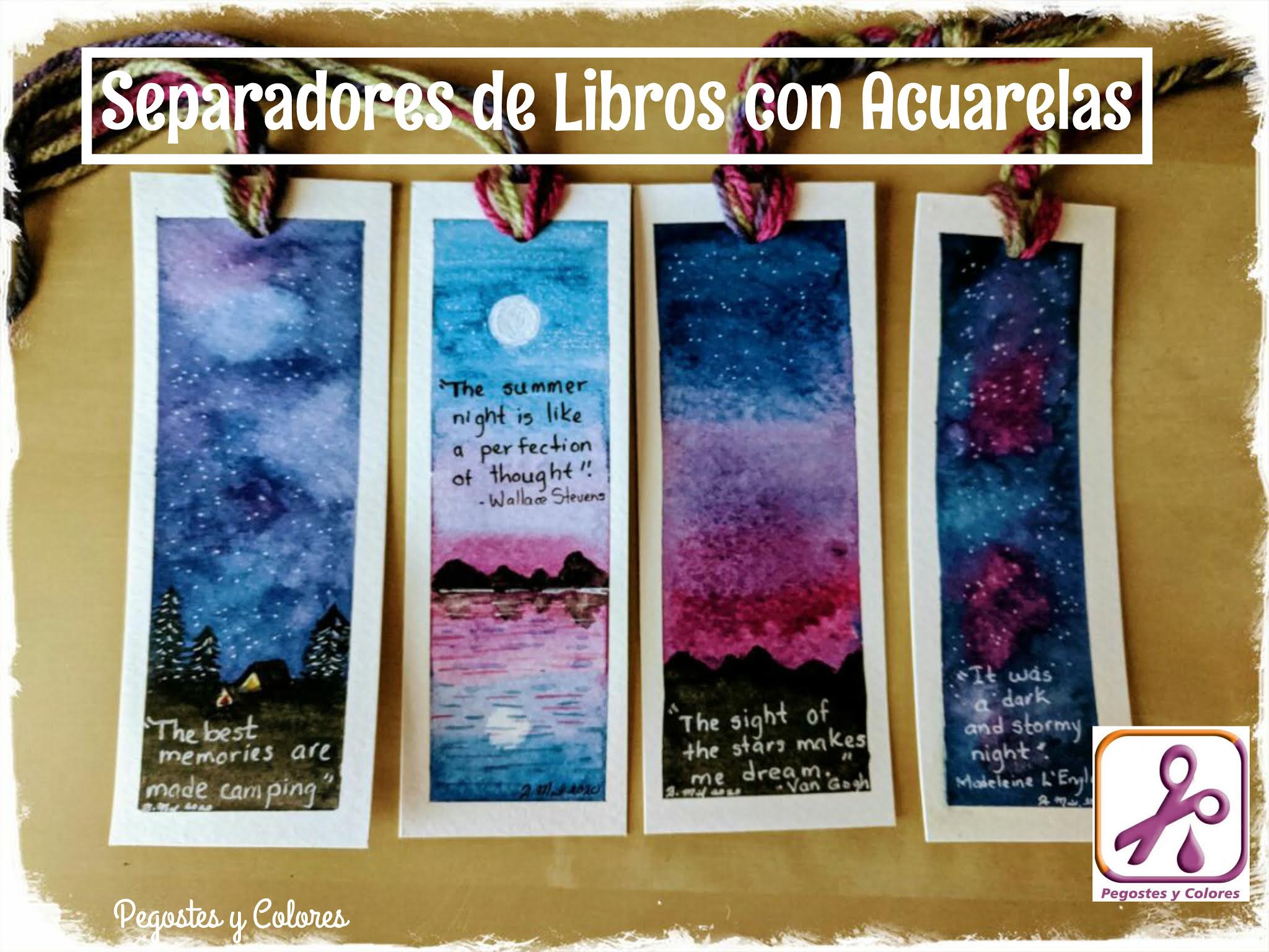 Congelar autobiografía Polinizar Pegostes y Colores: Separadores de Libros con Acuarelas