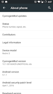 CyanogenMOD 12.1 About Phone