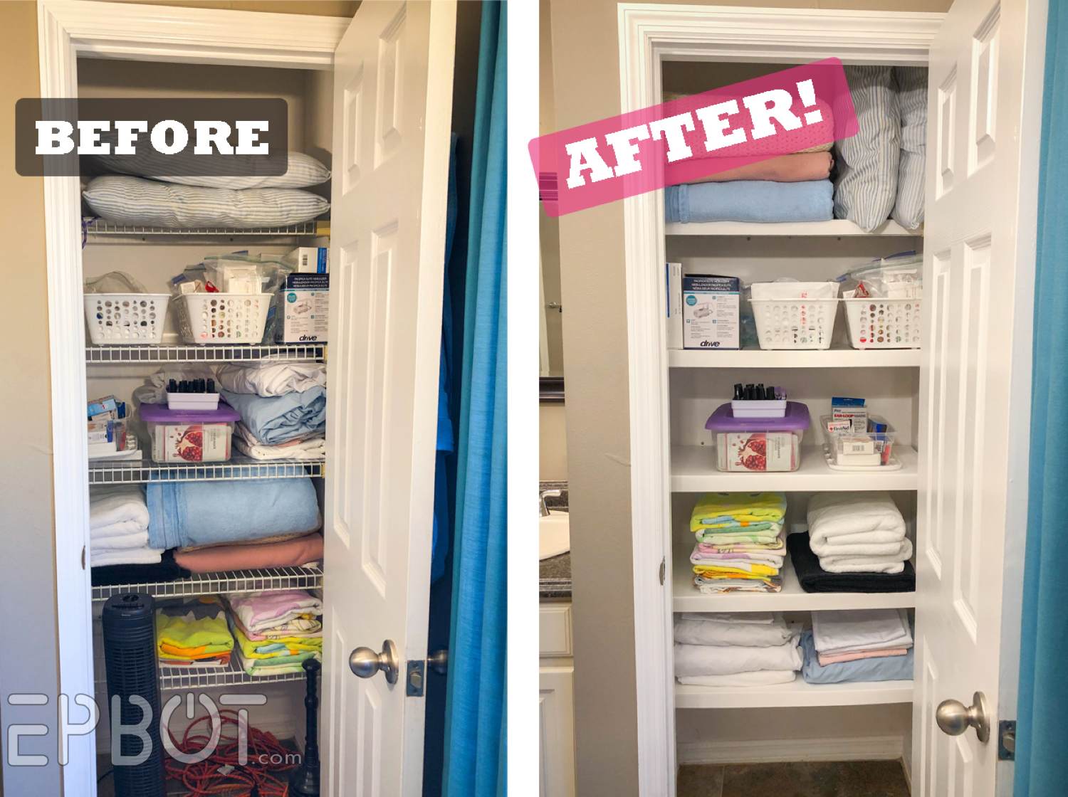 A Closet's Wire Shelving Becomes a Design Feature - Before and After Photos