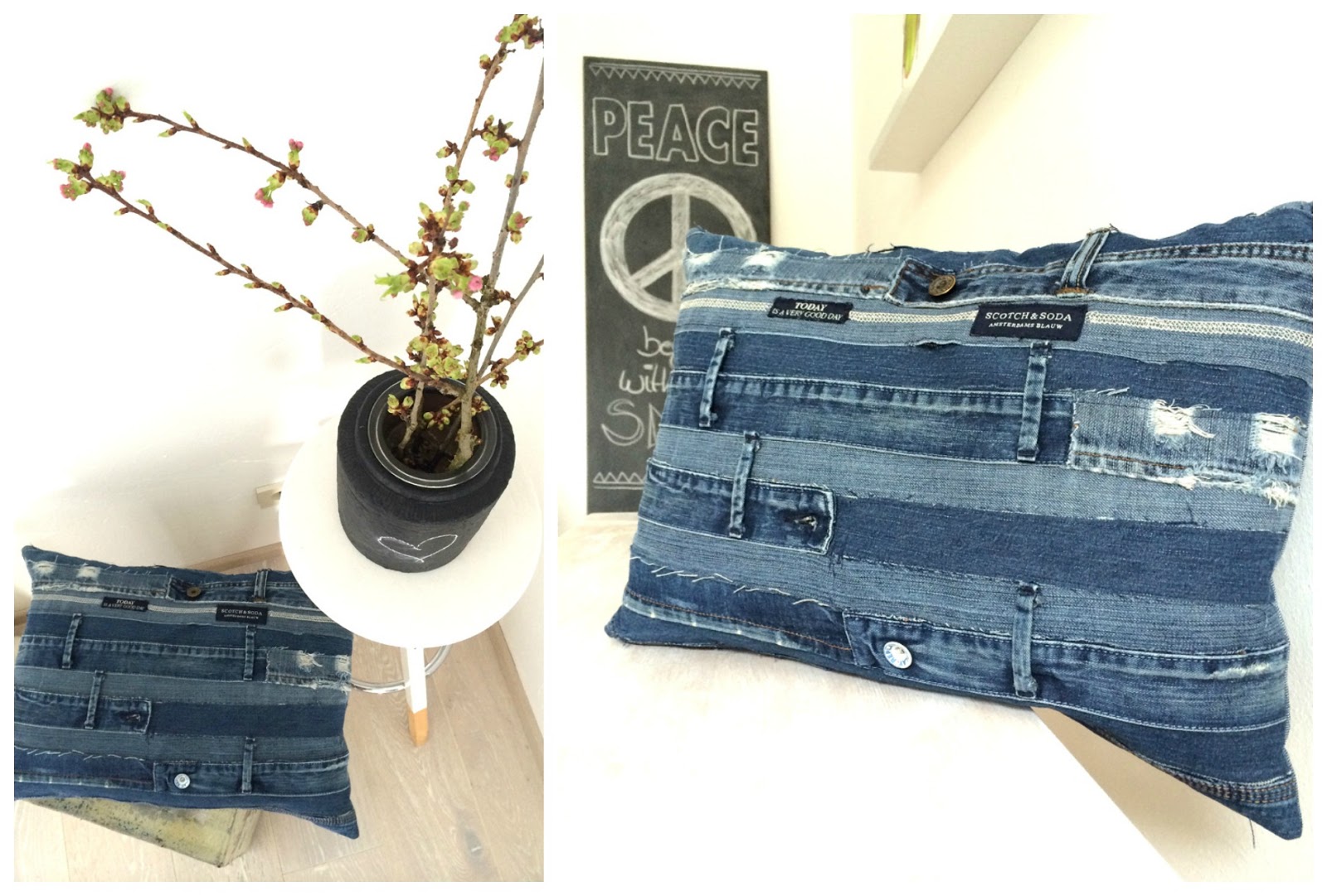 kissen aus jeans naehen, anlukaa: schon wieder - upcycling - blue jeans love, Design ideen