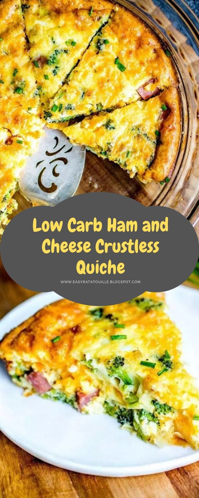 Low Carb Ham and Cheese Crustless Quiche