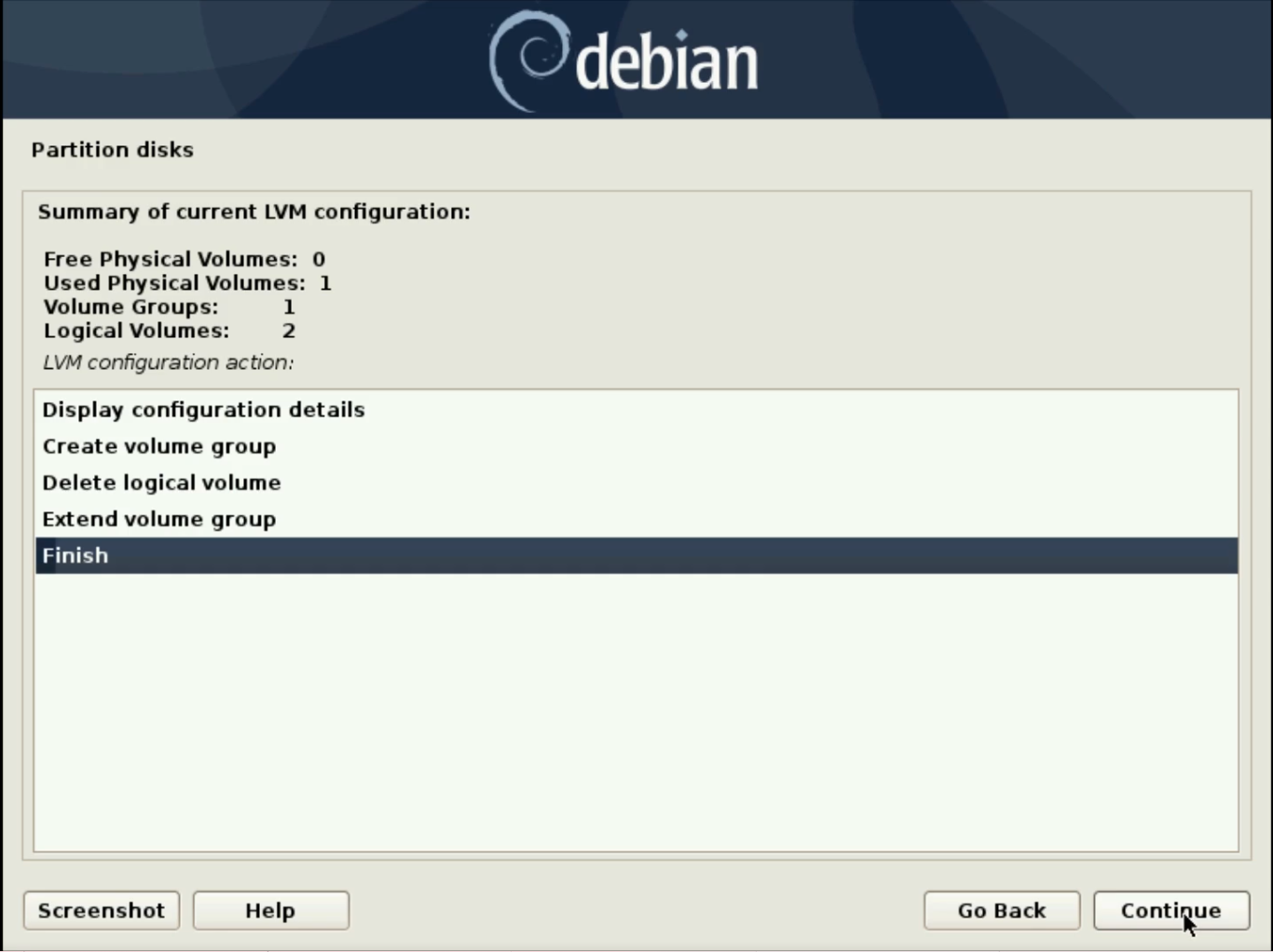 Debian Instalasi Debian 10 (Buster) Dengan Partisi LVM