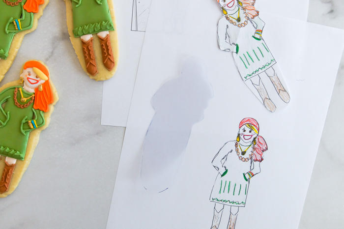 how to make custom portrait cookies without a projector