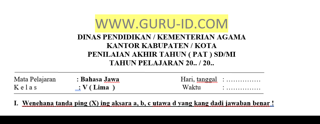 31+ Soal pat bahasa jawa kelas 7 information