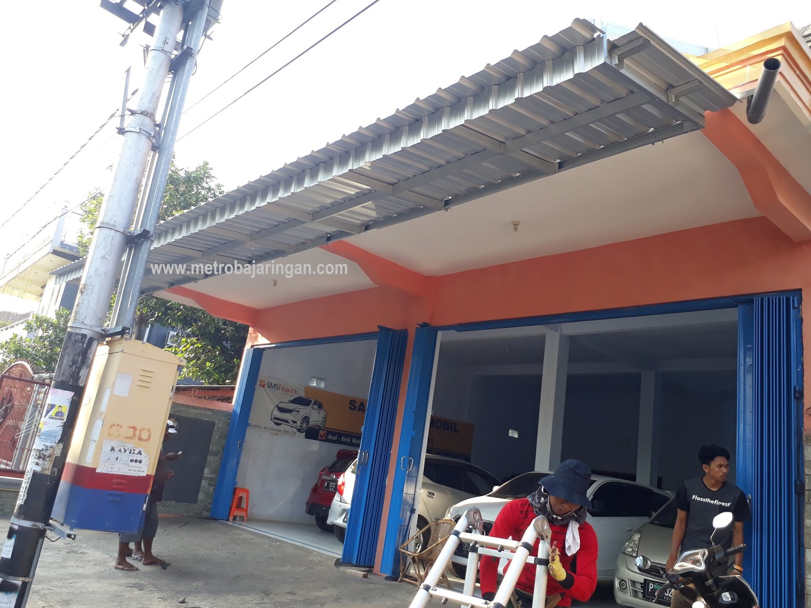 KANOPI BAJA RINGAN MODEL GANTUNG METRO TRUSS ALUMINIUM