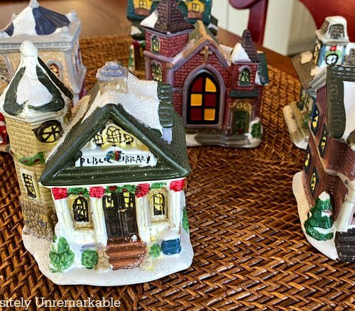 Christmas Village Craft made from Dollar Tree Wood Houses