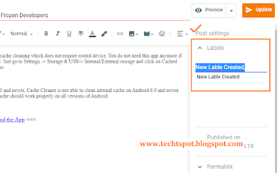 Create Labels in Blogger blog 1