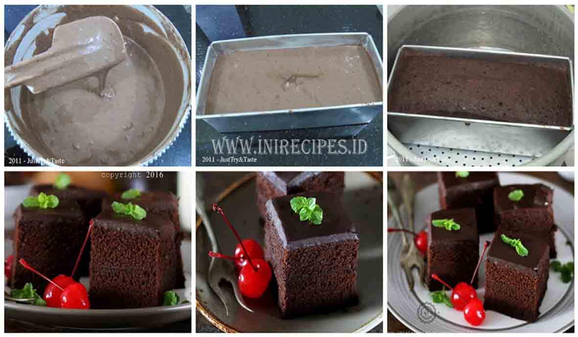 Resep Brownies Kukus Ala Ny. Liem Topping Ganache Ekonomis. Nyoklat