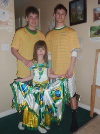 Brazil shirts and Katie a dress from Chris' trip to Brazil in