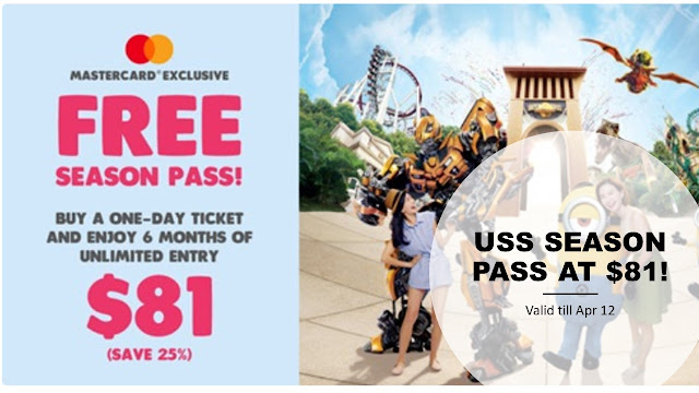 Universal Studios Singapore 6 months Season Pass for price of one day ticket rate at $81!