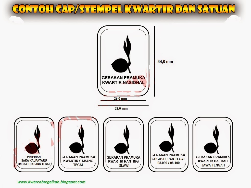 KWARTIR CABANG PRAMUKA TEGAL Cap / Stempel Kwartir dan GUDEP