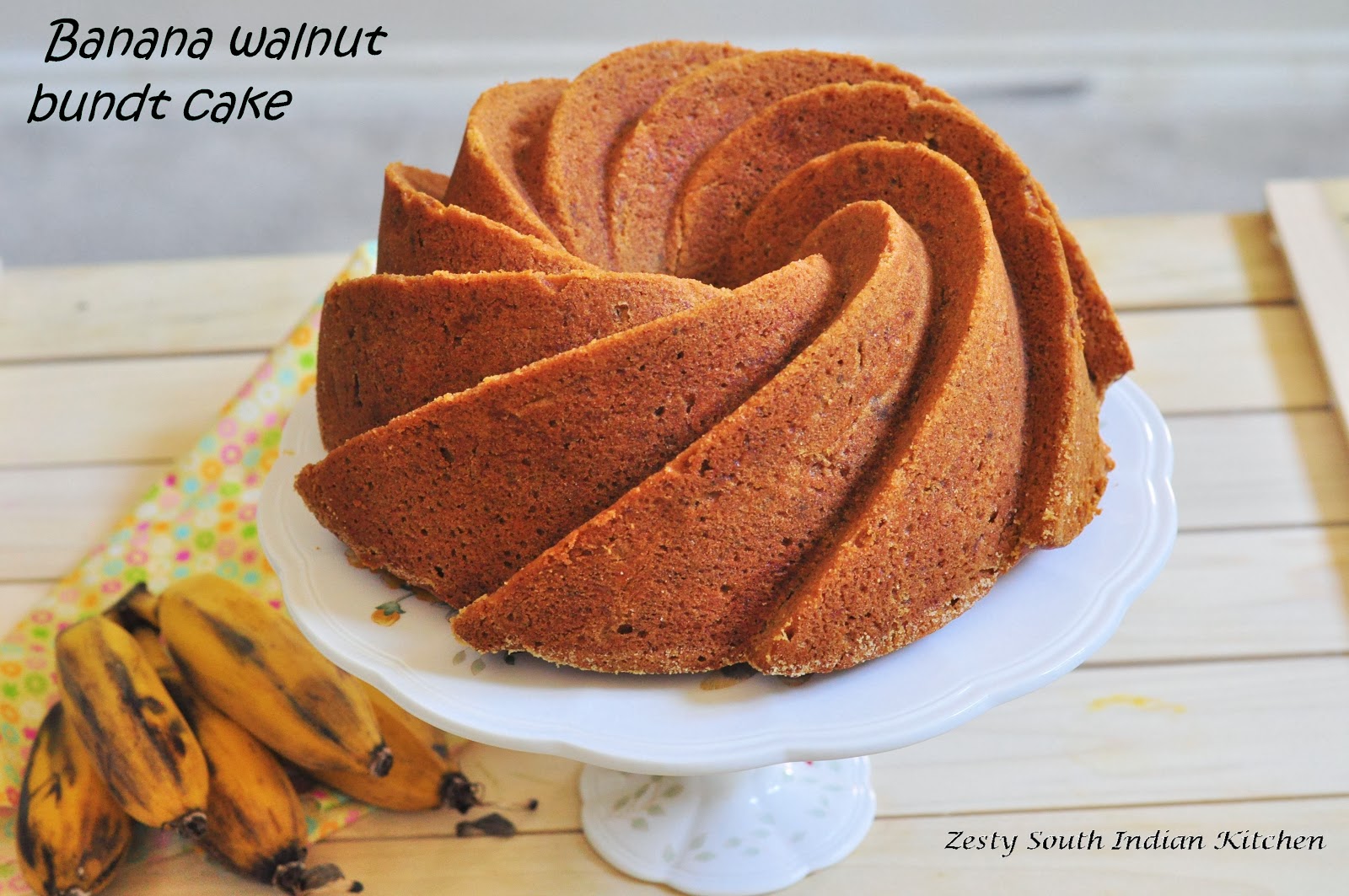 Banana Walnut Bundt Cake - Zesty South Indian Kitchen