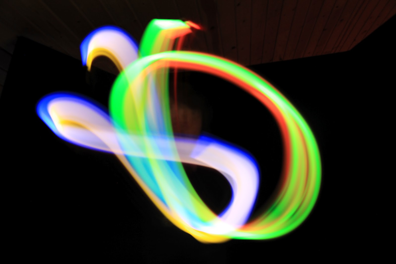 curving back weaving strands of light