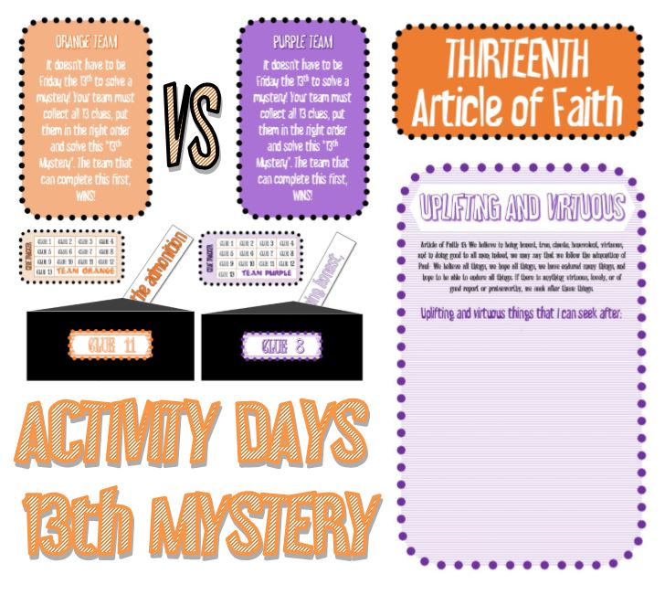 13th Mystery - Article of Faith Activity