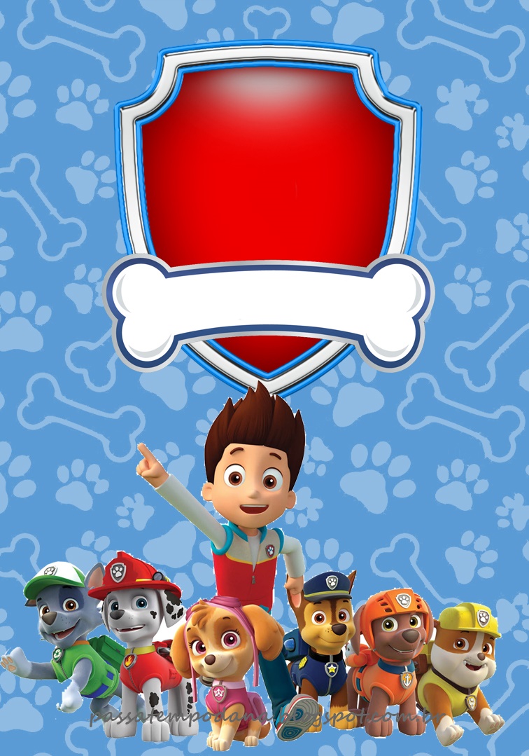 Paw Patrol en Azul y Rojo: Kit para Imprimir Gratis. - Ideas y material ...