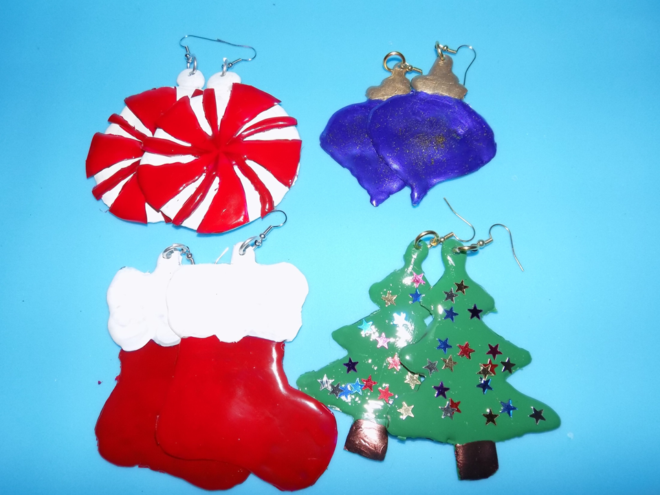 Jungle Beauty Goddesses Christmas Earrings DIY Hot Glue Gun Crafts