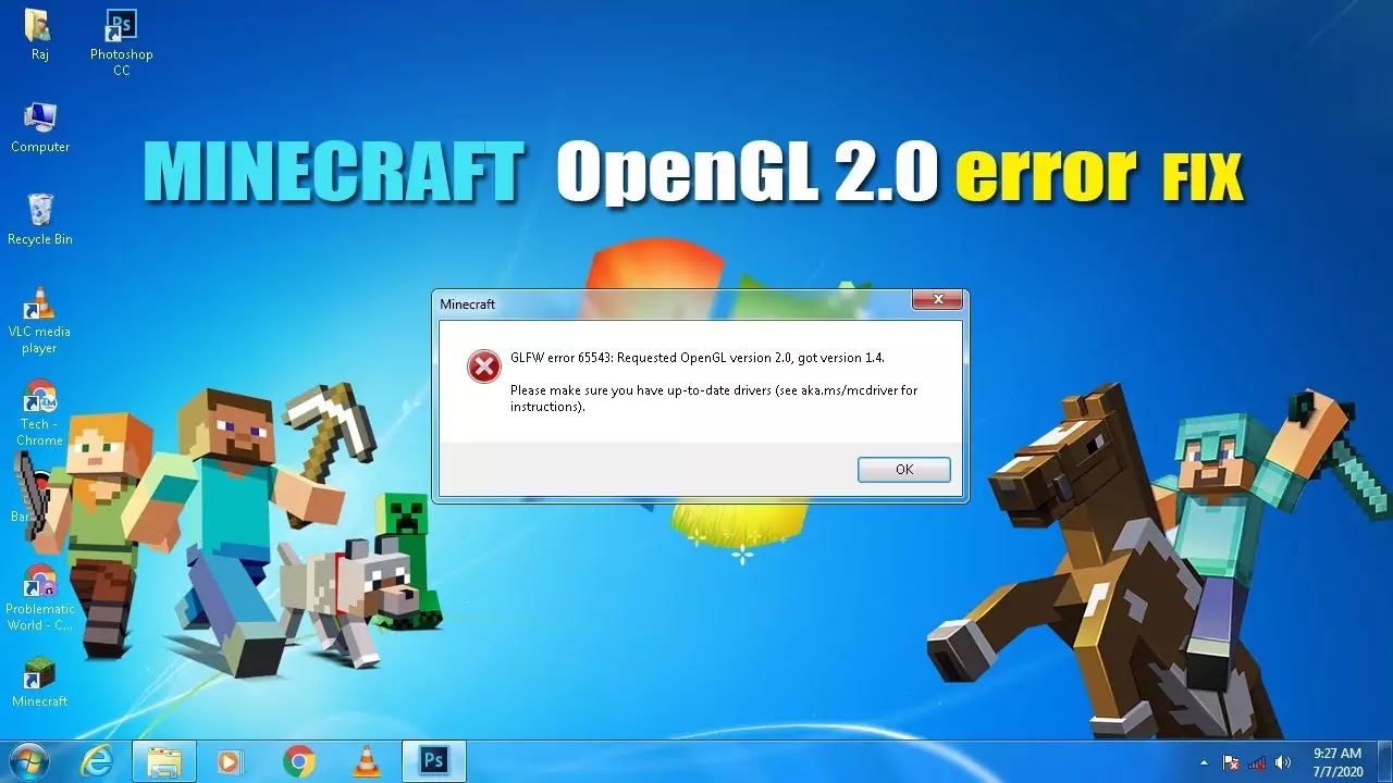 Minecraft Opengl 2.0 error fix