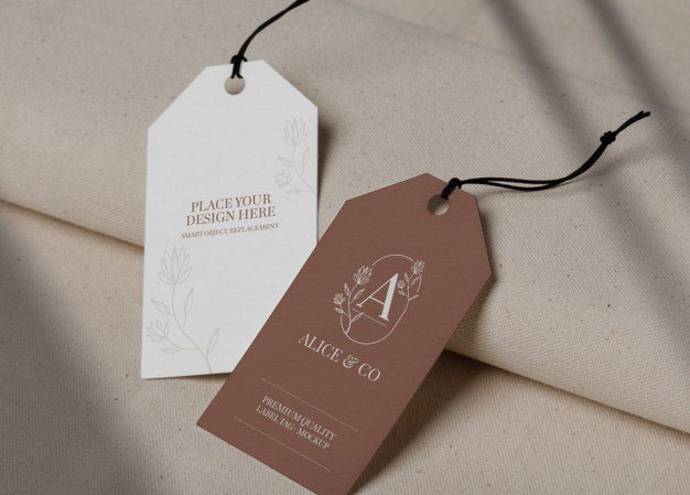Logo mockup label tag debossed on fabric texture 4 Logo mockup label tag debossed on fabric