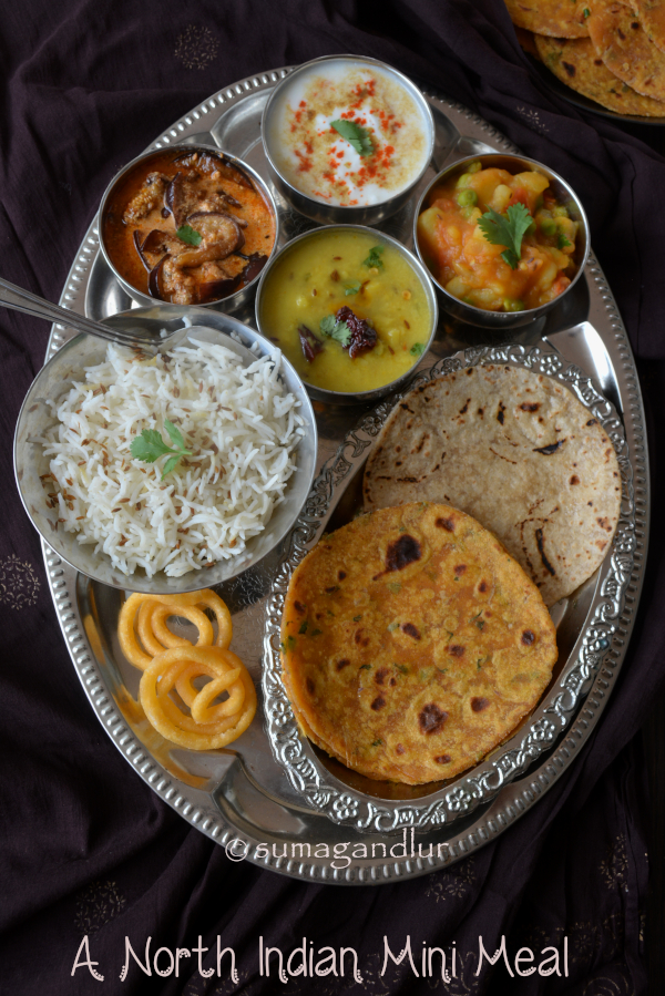 Veggie Platter A North Indian Mini Vegetarian Thaali Lucknowi Dal / Dal Lucknawi