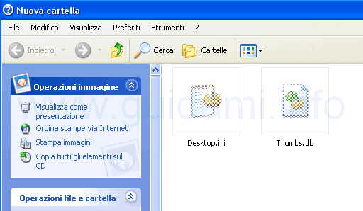 Eliminare i file Thums.db e Desktop.ini nelle cartelle di Windows