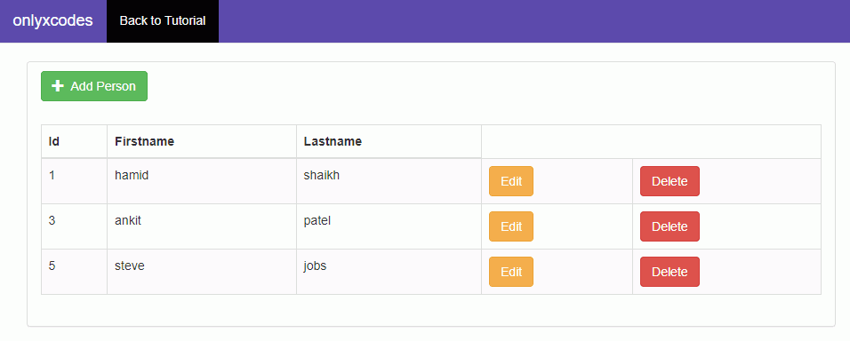 read all records from the database table