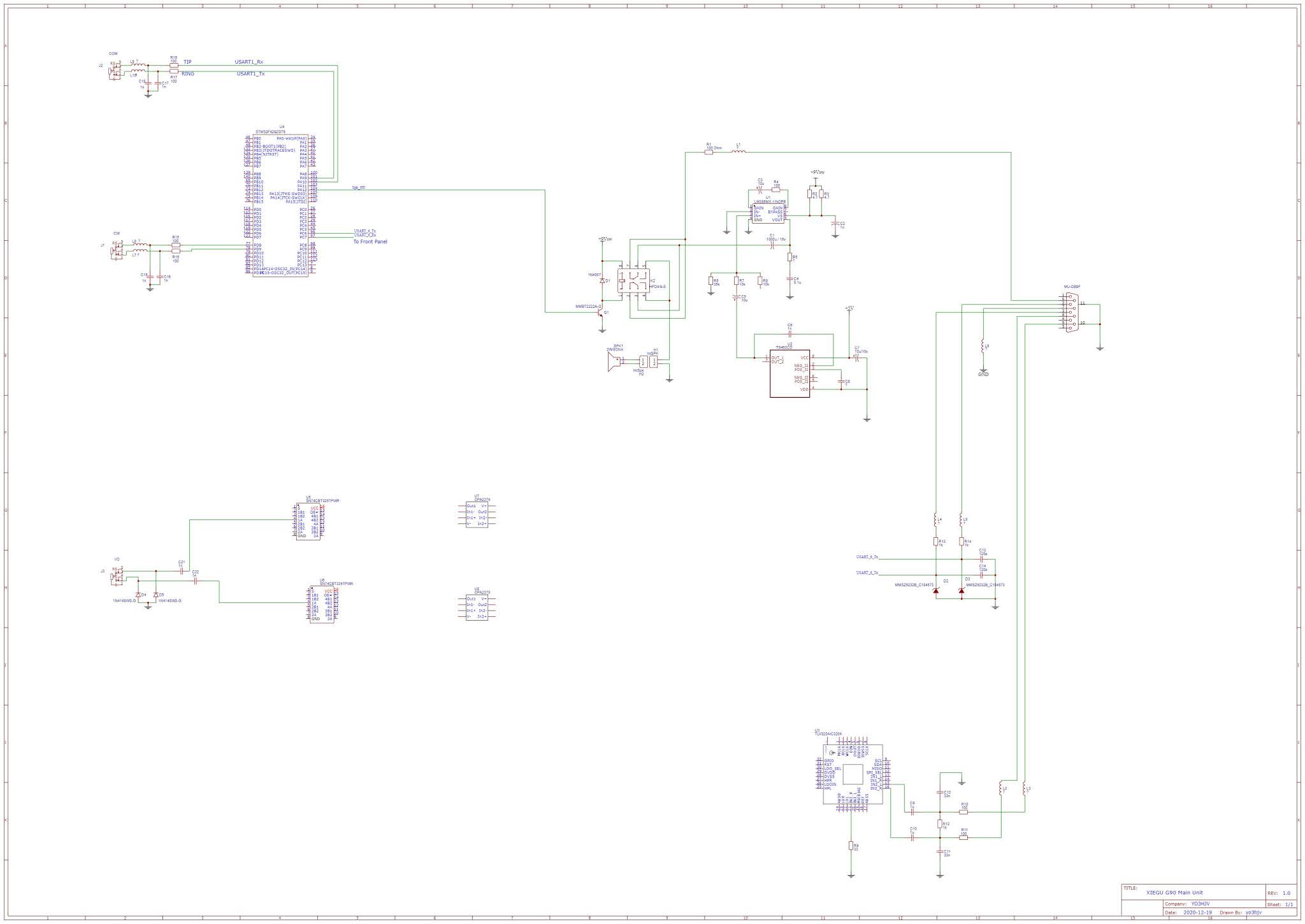 YO3HJV: Xiegu G90 Block Diagram and Schematic