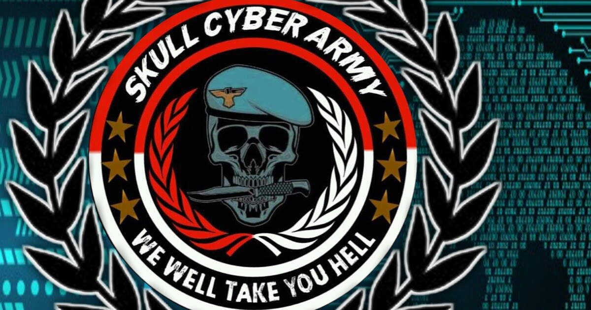Cyber army. Cyber skull.