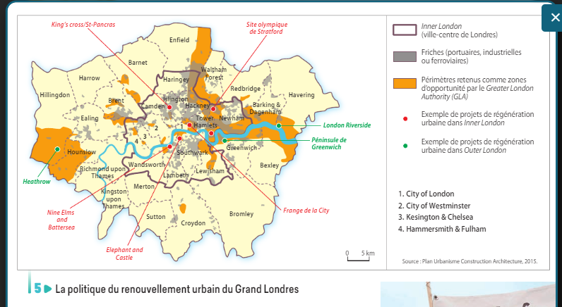 Carte Londres agglomération geante