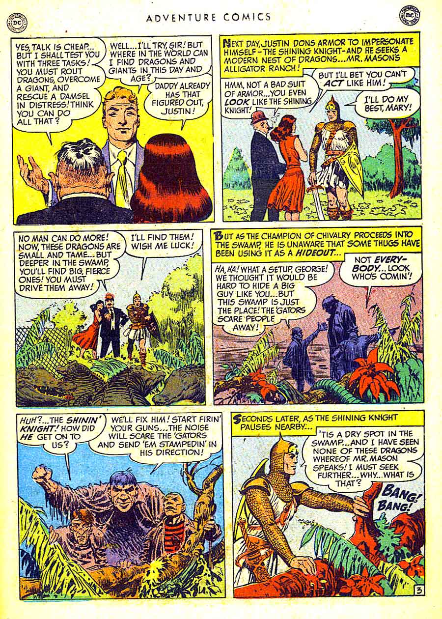 Frank Frazetta golden age 1950s dc shining knight comic book page art - Adventure Comics #155