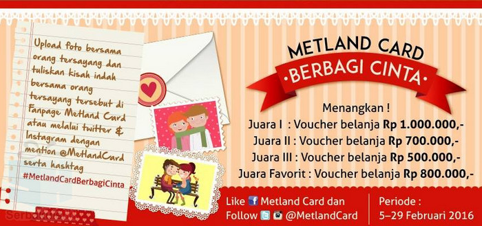 Kontes Foto Berbagi Cinta Metland Berhadiah Voucher 3 Juta Kontes Foto Berbagi Cinta Metland Berhadiah Voucher 3 Juta