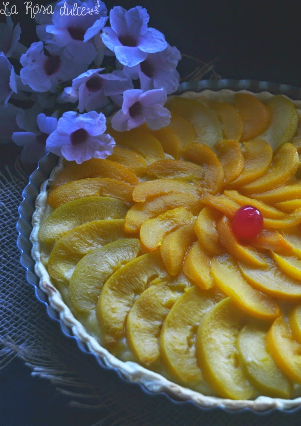 Tarta de melocotón en almíbar sin lactosa