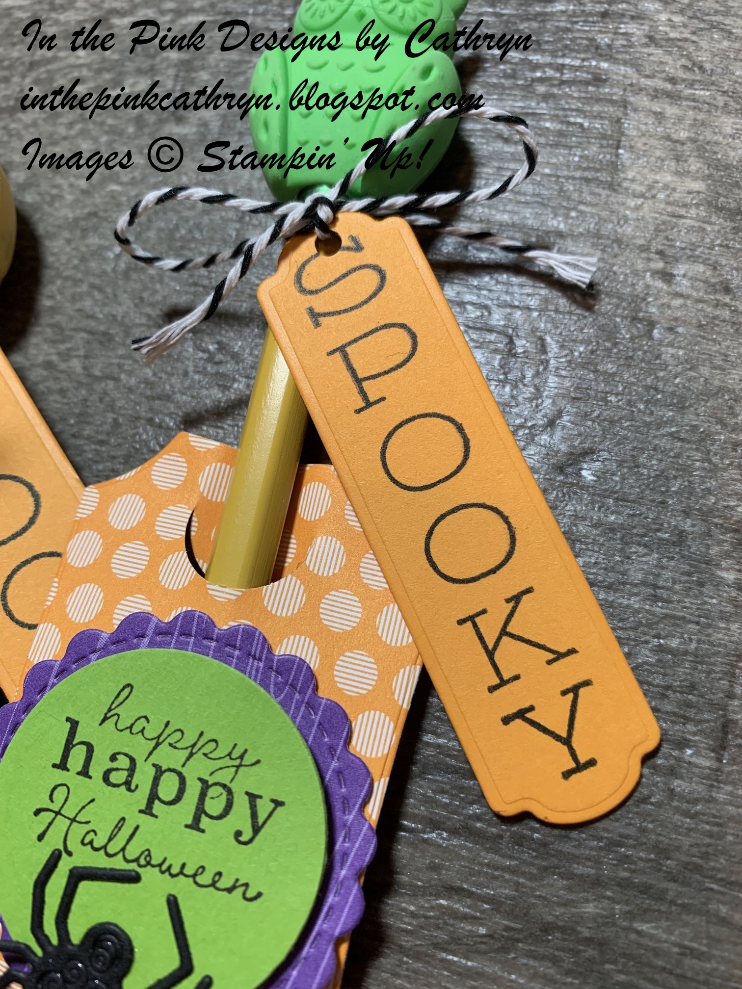 In the Pink, Designs by Cathryn SCRAP BUSTER HALLOWEEN PENCIL HOLDERS