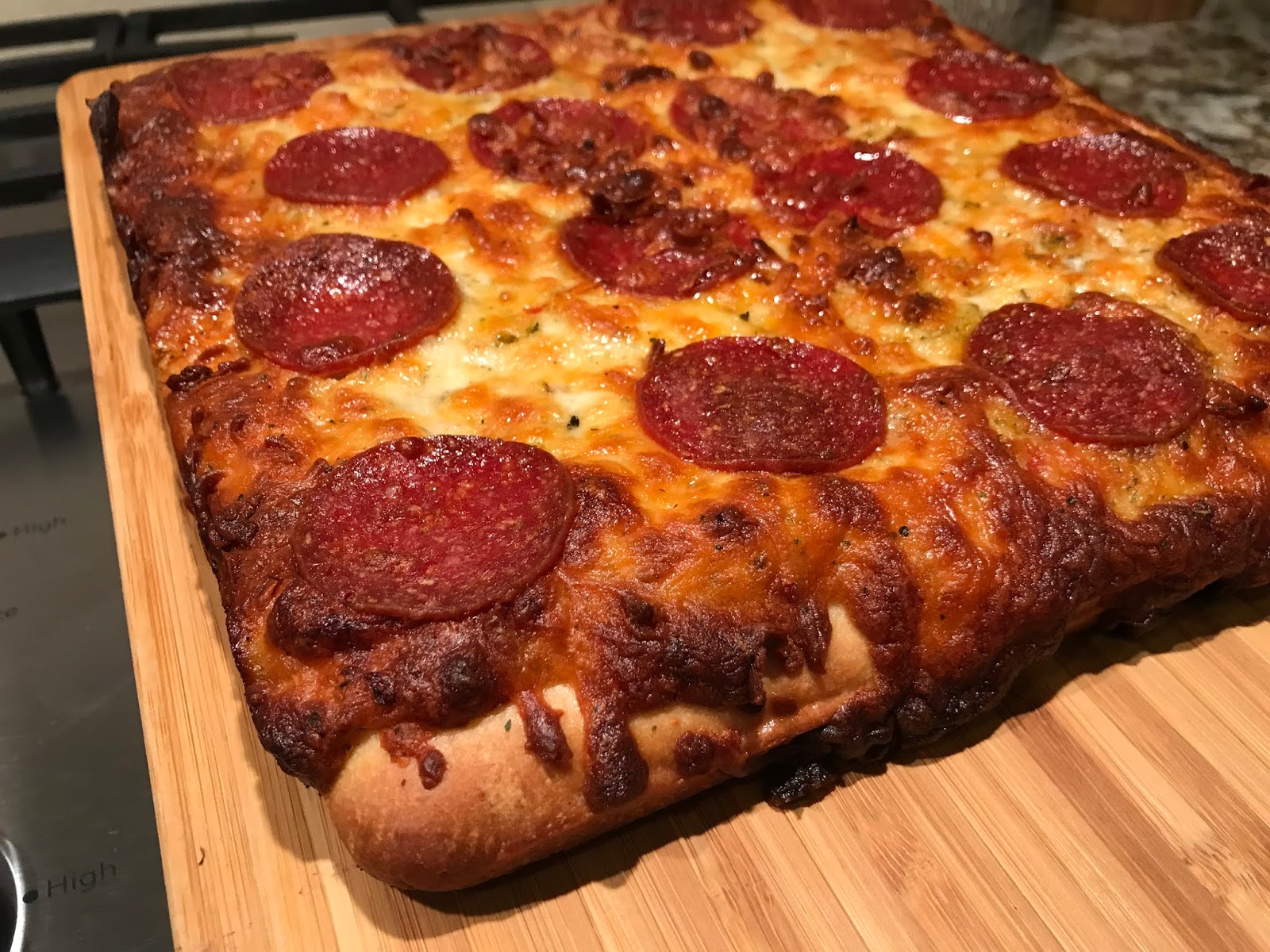 Frozen Detroit Style Crust Four Cheese Pizza