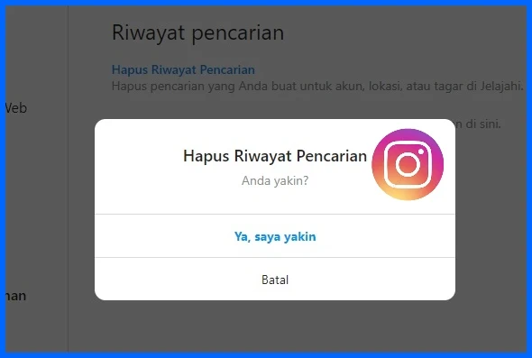 Cara hapus riwayat pencarian instagram