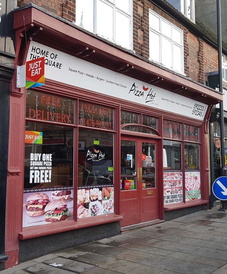 The Ham and Egger Files Pizza Hot in Grantham. Not a hut