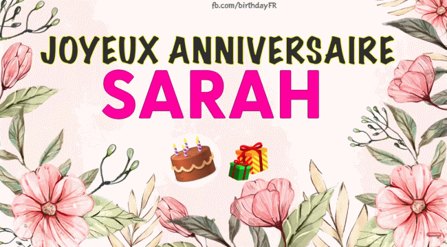 Joyeux Anniversaire Sarah Gif