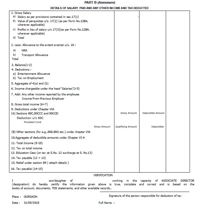 Know About The New Revised Format Form 16 With Automated Income Tax know-about-the-new-revised-format-form-16-with-automated-income-tax