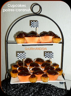 Image Cupcakes poires caranut pour anniversaire moto