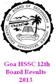 Goa HSSC Results 2013