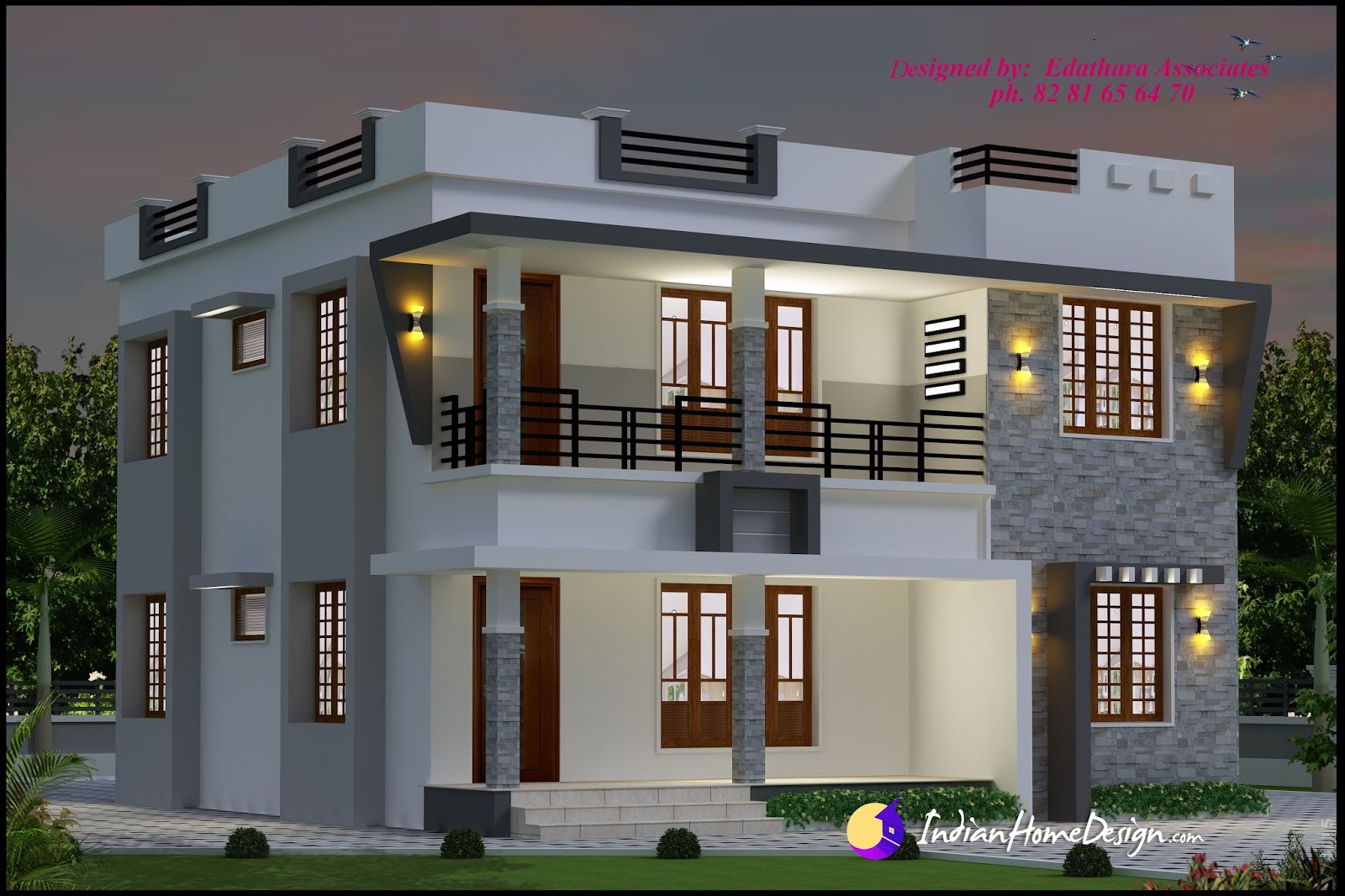 1696 Sqft Modern Double Floor Kerala Home Design