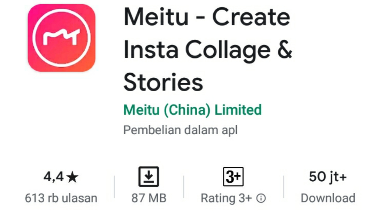 meitu Aplikasi untuk mengubah foto menjadi anime atau kartun