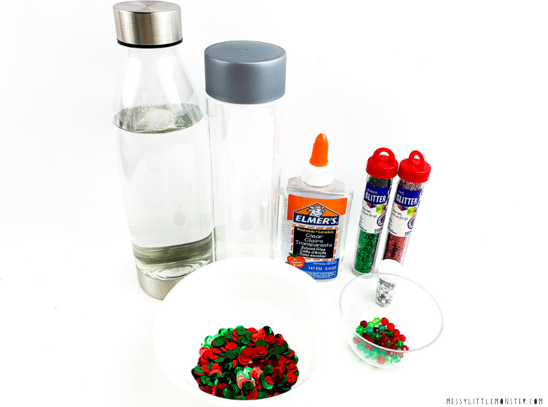 Santa Sensory Bottles DIY - The Soccer Mom Blog