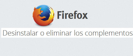 Desinstalar o eliminar los complementos en Firefox