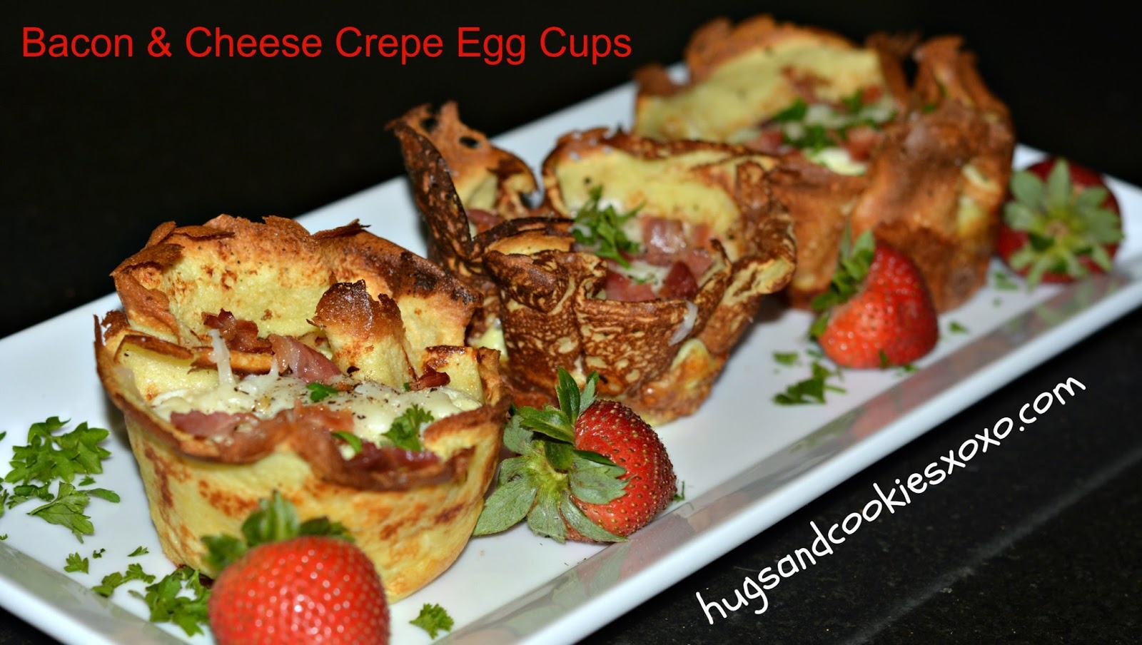 BACON, CHEESE & EGGS BAKED IN CREPE CUPSTHE PERFECT BRUNCH FOOD