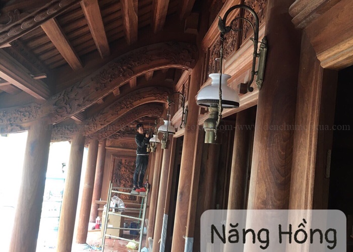 Thiết kế, thi công combo 3 bộ đèn treo nhà gỗ tại Thạch Thất, Hà ...