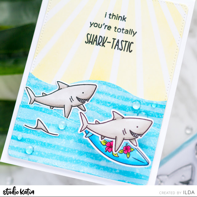 Shark-Tastic Birthday Wobbler Card for Studio Katia by ilovedoingallthingscrafty.com